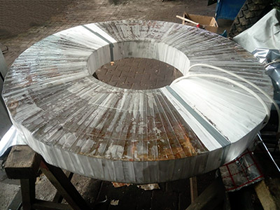 Aluminium coil repair at a round magnet